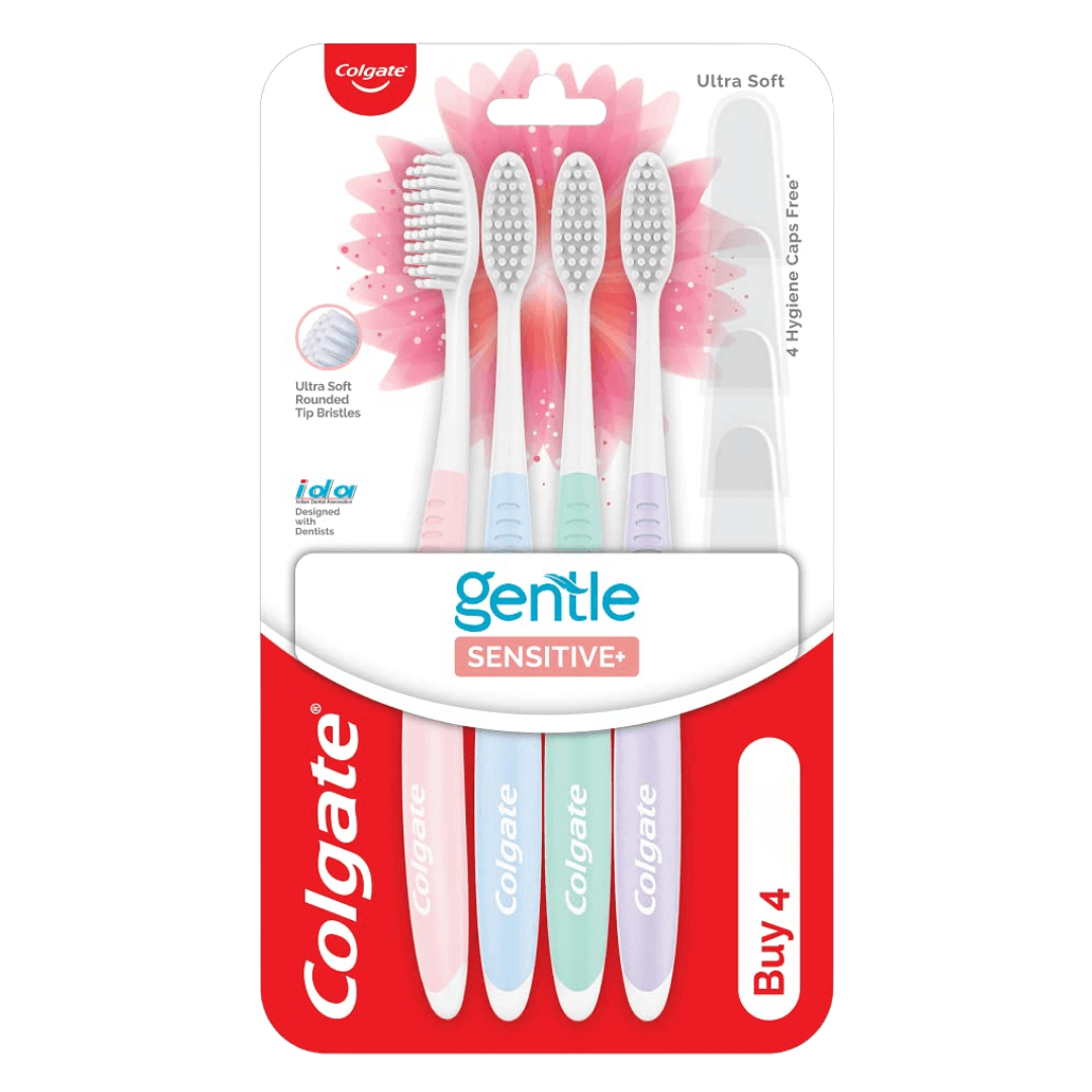 Colgate Gentle Sensitive+ Ultra Soft Toothbrush Value Pack (4 ct) by Farmacias Savia
