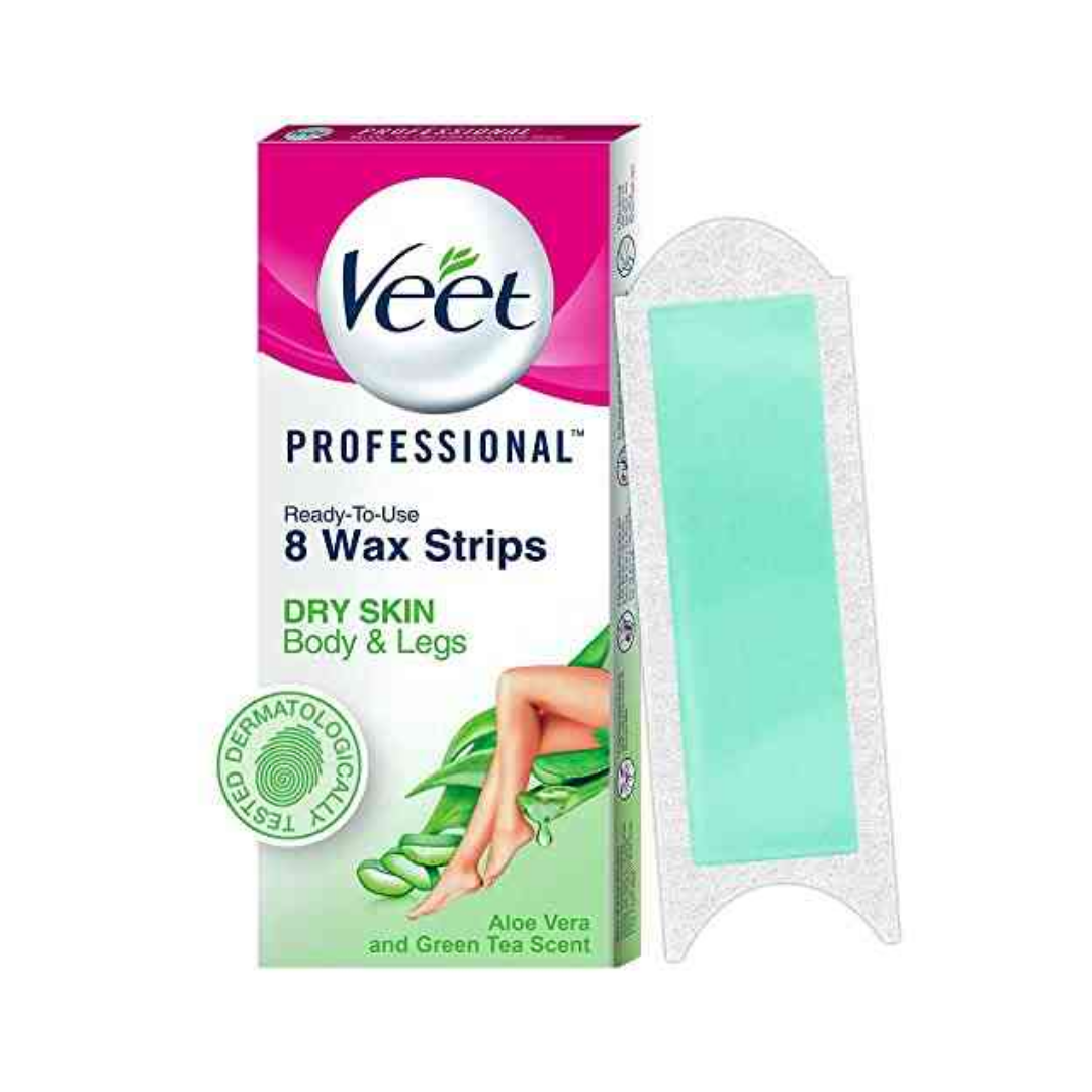 Veet Professional Ready-to-Use Body Wax Strips – Dry Skin (8 ct) by Farmacias Savia