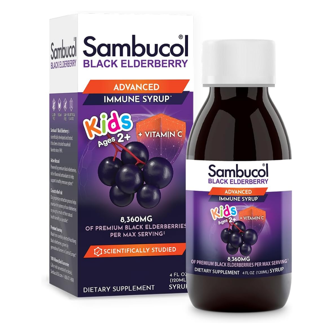 Sambucol Black Elderberry Kids Syrup (4oz) by Farmacias Savia