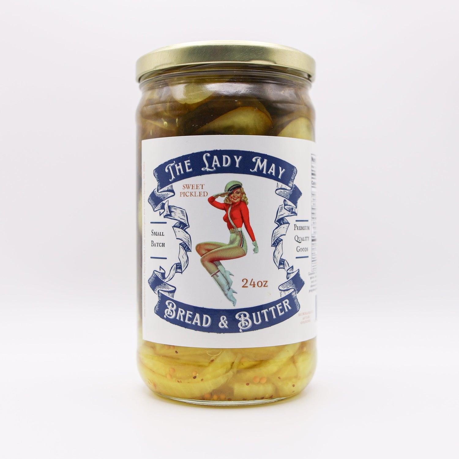 Lady May’s Bread &amp; Butter Sweet Pickles – 2 Pack (24oz Jars) – Small Batch Southern Style Sweet &amp; Tangy Kirby Cucumber Slices – Restaurant Recipe, Crisp &amp; Crunchy – Organic Ingredients by The Lady May