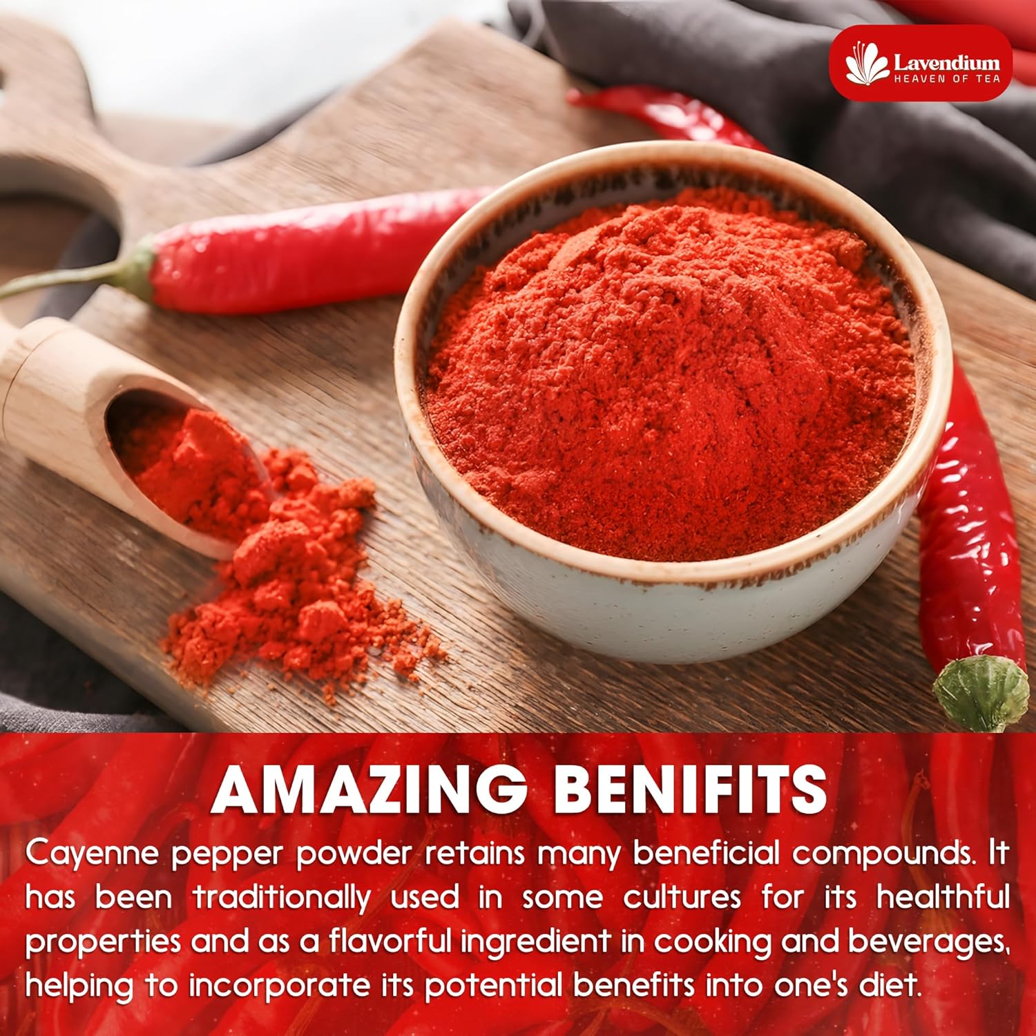 Premium Cayenne Pepper Powder– Pure Ground Red Pepper, Bold and Spicy Flavor by FreshDrinkUS - Natural and Premium Herbal Tea