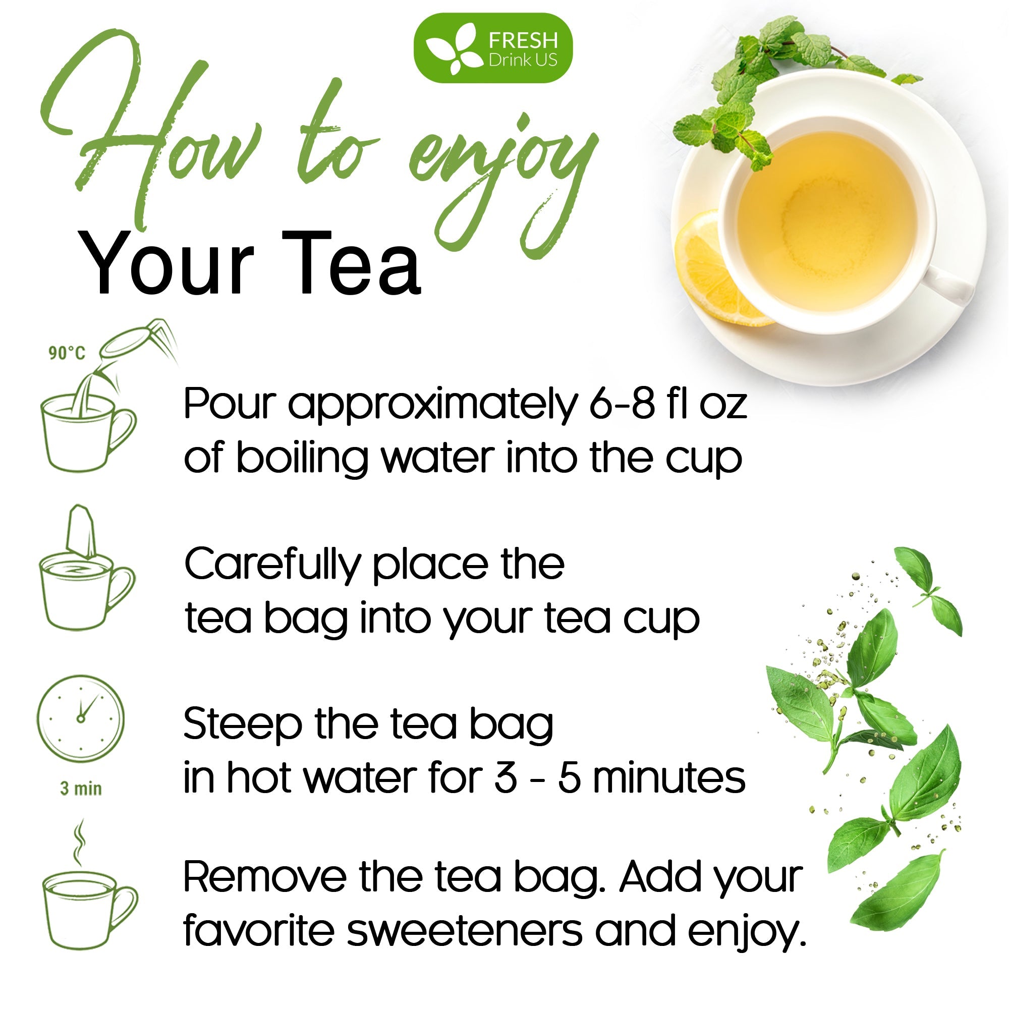 Moringa Leaf Tea Bags, 100% Natural &amp; Pure from Moringa Leaves. Loose Leaf Moringa Herbal Tea. Moringa Leaf Tea. No Sugar, No Caffeine, No Gluten, Vegan by FreshDrinkUS - Natural and Premium Herbal Tea