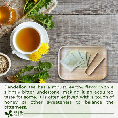 Dandelion Root Tea Bags, 100% Natural &amp; Pure from Dandelion Root, Eco-Conscious Tea Bags, Dandelion Root Herbal Tea. Dandelion Root Tea. No Sugar, No Caffeine, No Gluten, Vegan. by FreshDrinkUS - Natural and Premium Herbal Tea