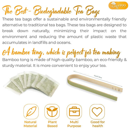 Premium Lemon, Ginger Herbal Blend Tea Bag | Improve Digestion, Support Brain, Weight, Skin and Sleep, Eco-Conscious Tea Bags by FreshDrinkUS - Natural and Premium Herbal Tea