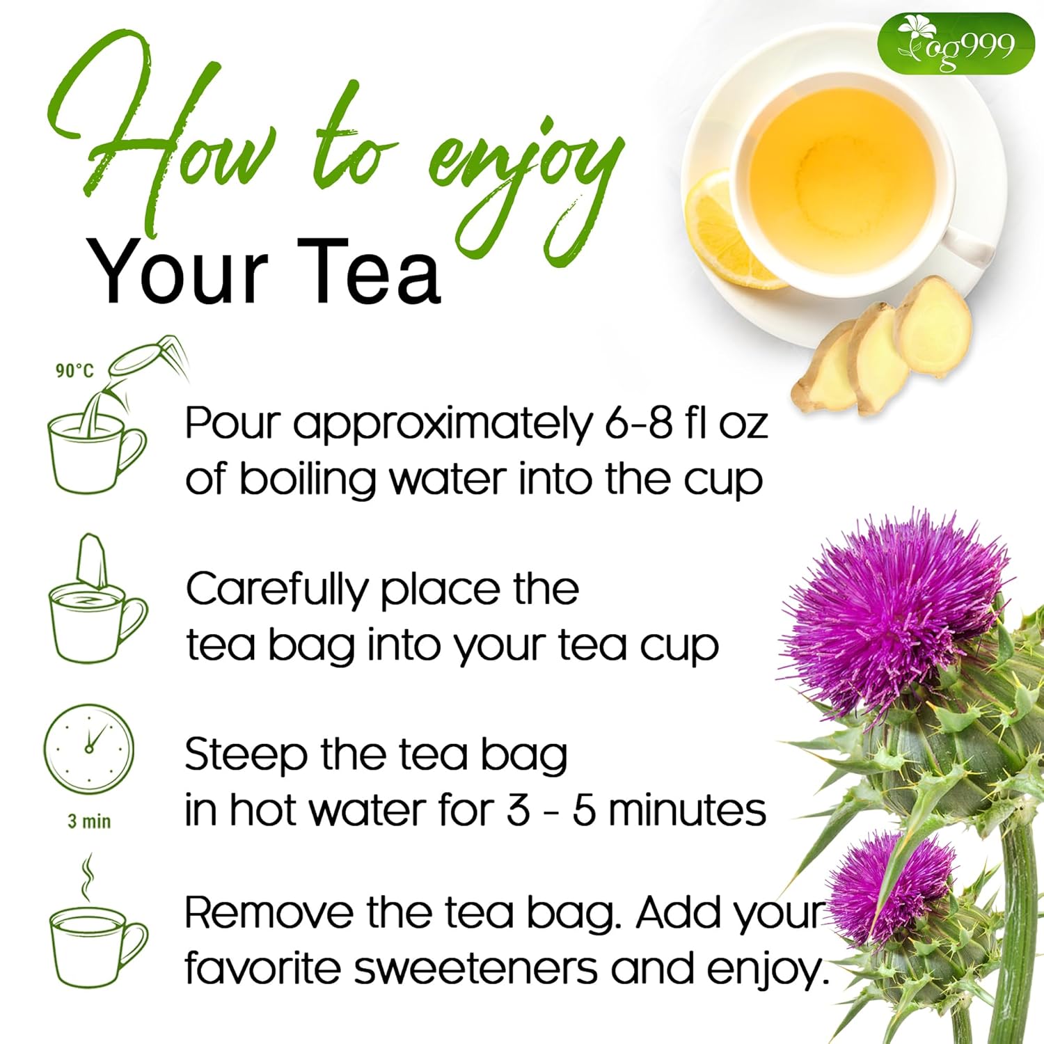 Premium Stomach &amp; Liver Herbal Tea | Milk Thistle Seed, Ginger, Fennel, Peppermint &amp; Licorice by FreshDrinkUS - Natural and Premium Herbal Tea