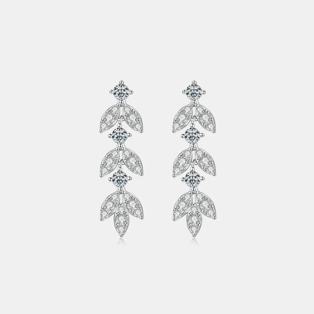 925 Sterling Silver Sparkala™ Leaf Earrings by Sparkala