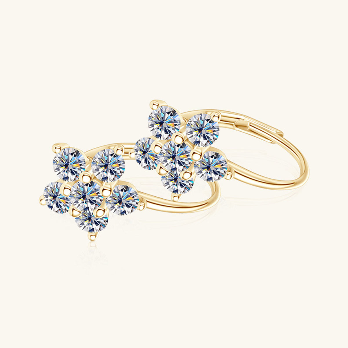 1.2 Carat Pure Sterling Silver Sparkala™ Flower Huggie Earrings by Sparkala