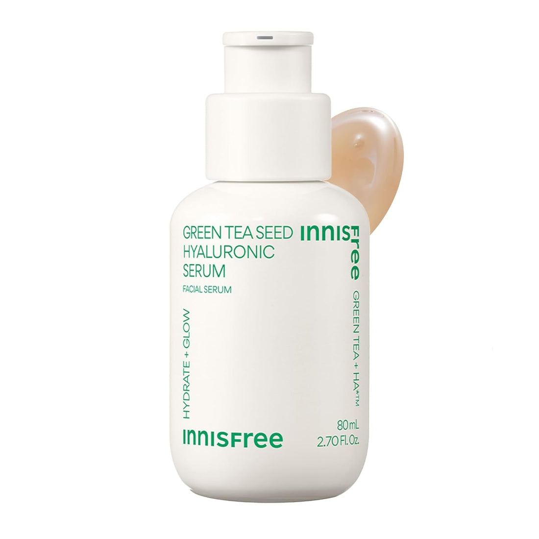 Innisfree Green Tea Seed Hyaluronic Serum with Panthenol and Niacinamide, Korean Face Serum for Hydration and Glow by Korean Skin Care
