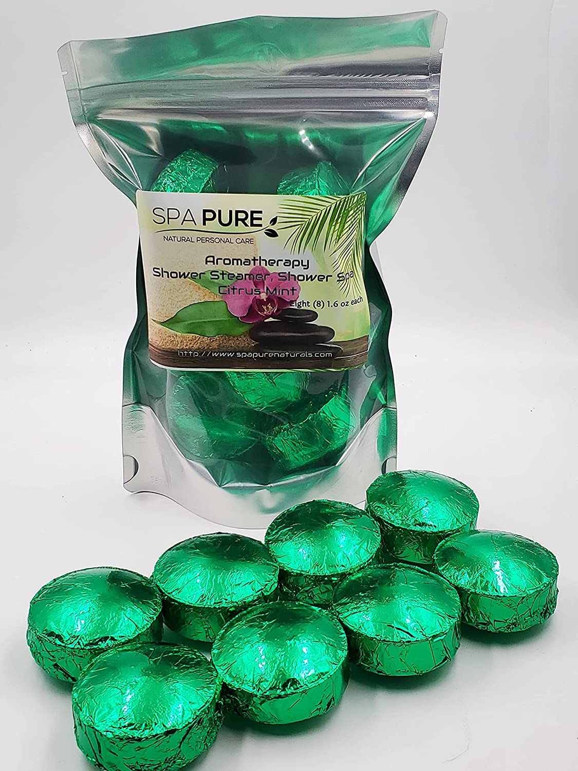 8 Aromatherapy Shower Bombs USA Made, 100% Natural/Organic Essential Oils-Transform your shower-Transform your mood by Spa Pure