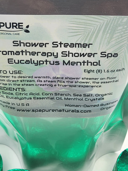 8 Aromatherapy Shower Bombs USA Made, 100% Natural/Organic Essential Oils-Transform your shower-Transform your mood by Spa Pure