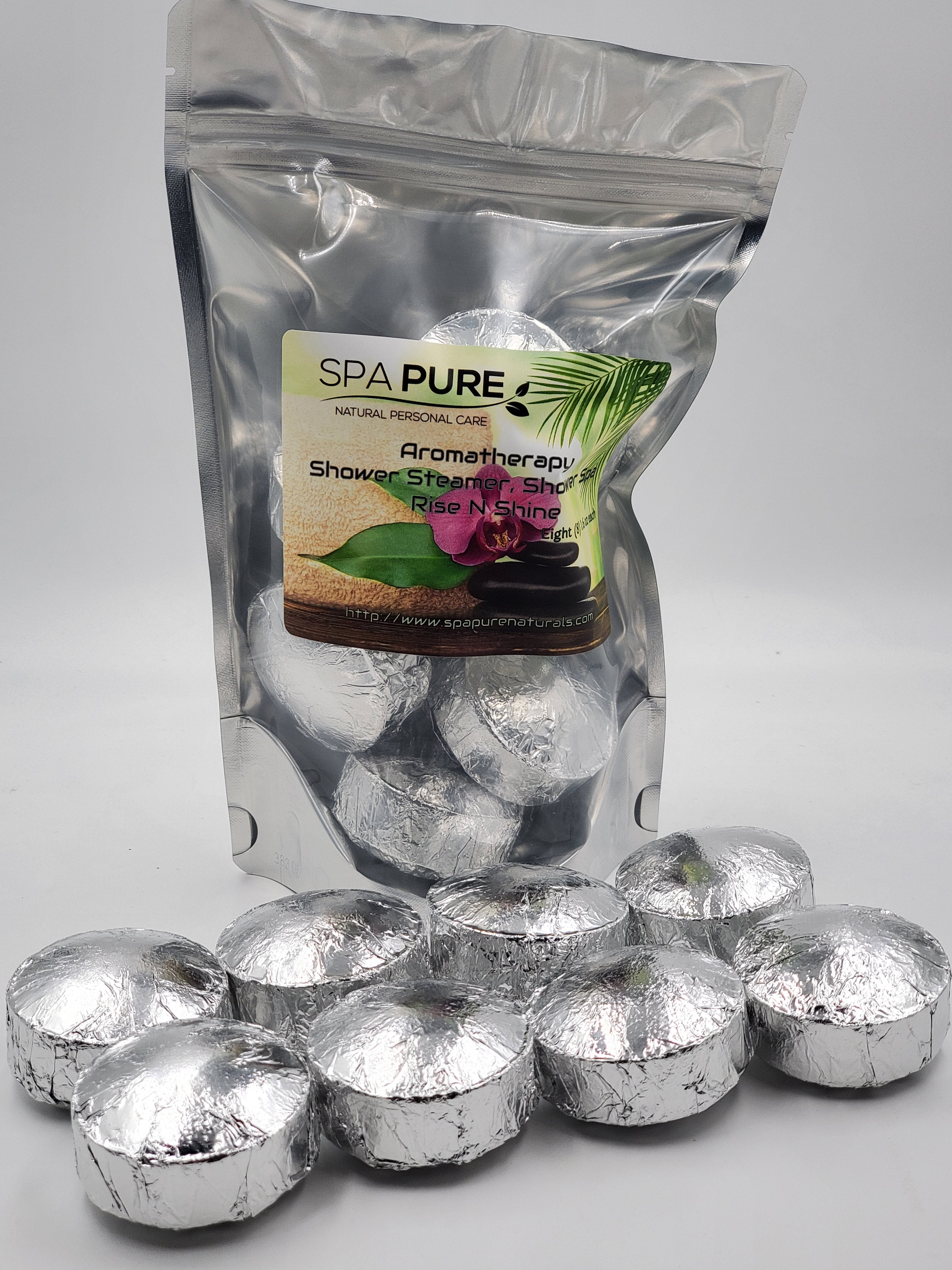8 Aromatherapy Shower Bombs USA Made, 100% Natural/Organic Essential Oils-Transform your shower-Transform your mood by Spa Pure