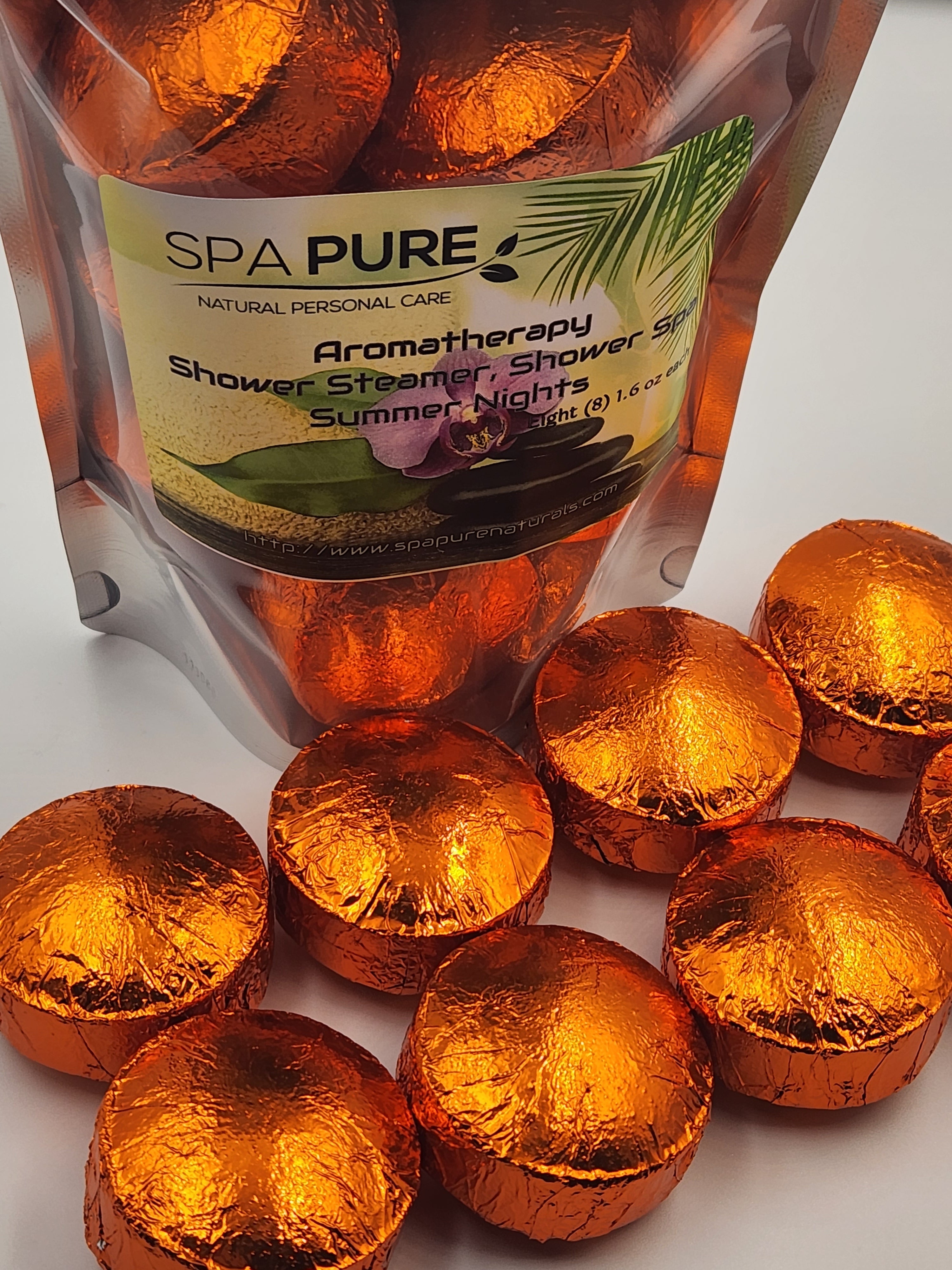 8 Aromatherapy Shower Bombs USA Made, 100% Natural/Organic Essential Oils-Transform your shower-Transform your mood by Spa Pure