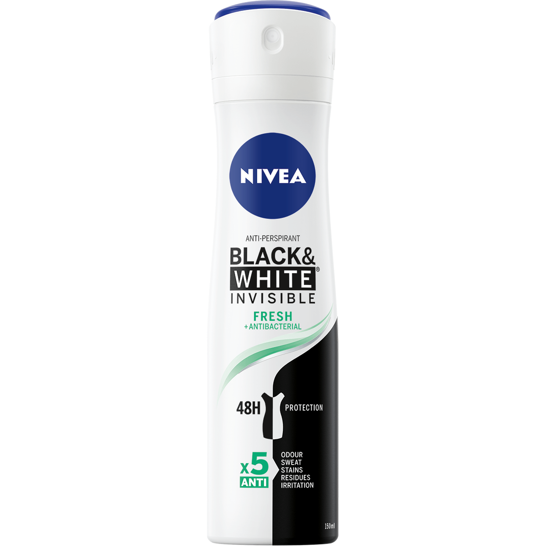 Nivea Invisible Black &amp; White Fresh Anti-Perspirant Deodorant Spray 150ml by Pasteur Pharmacy