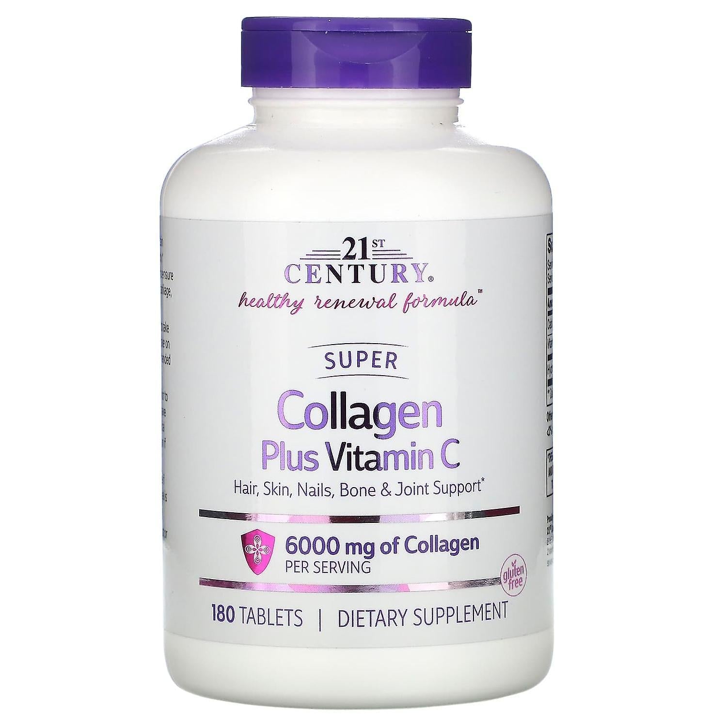21st Century Super Collagen Plus Vitamin C, 1,000 Mg, 180 Tablets by Pasteur Pharmacy