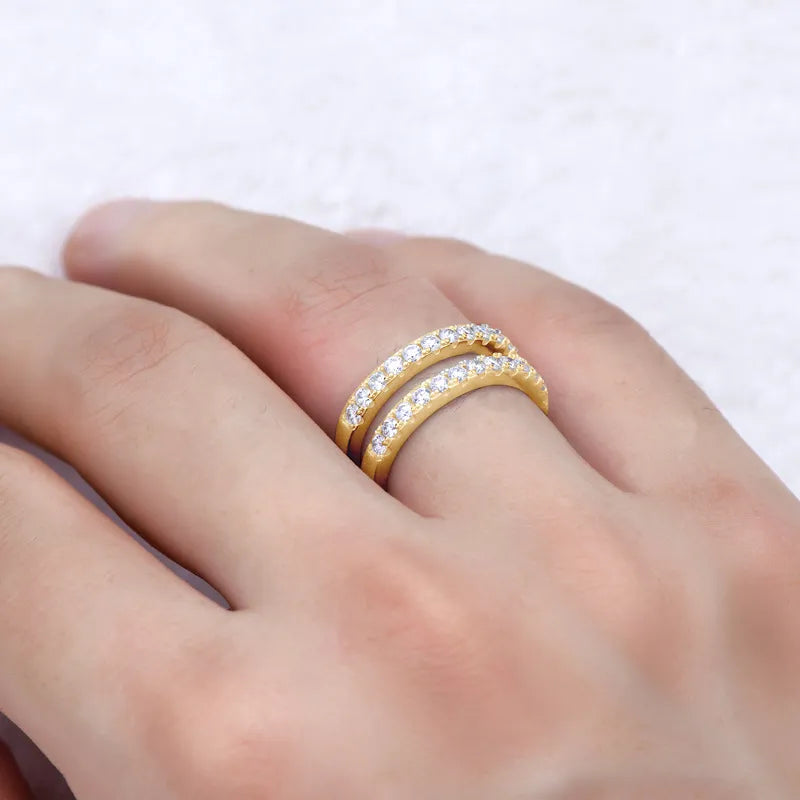 925 Sterling Silver Sparkala™ Double Layered Ring by Sparkala