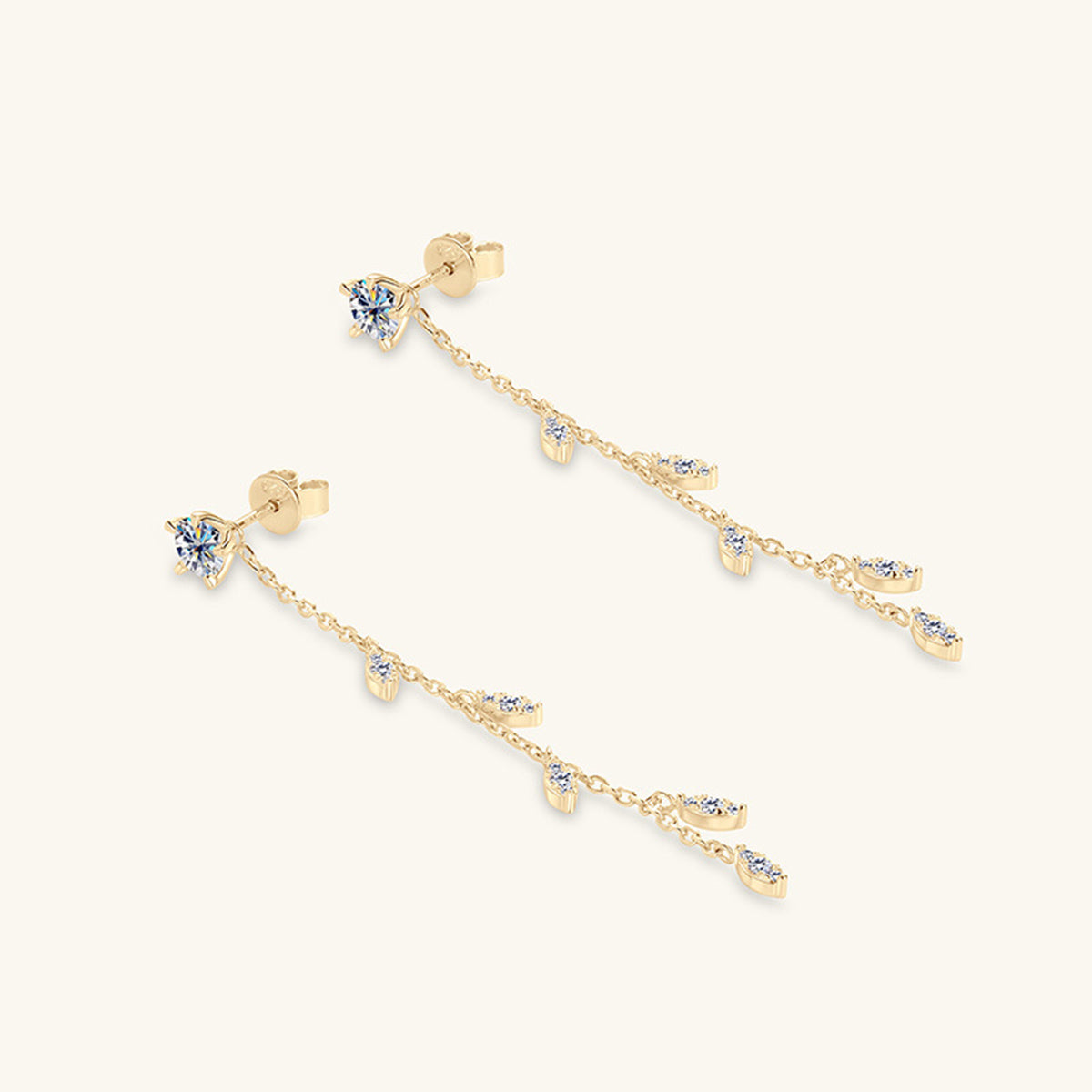 1.38 Carat Sparkala™ Pure Sterling Silver Leaf Earrings by Sparkala