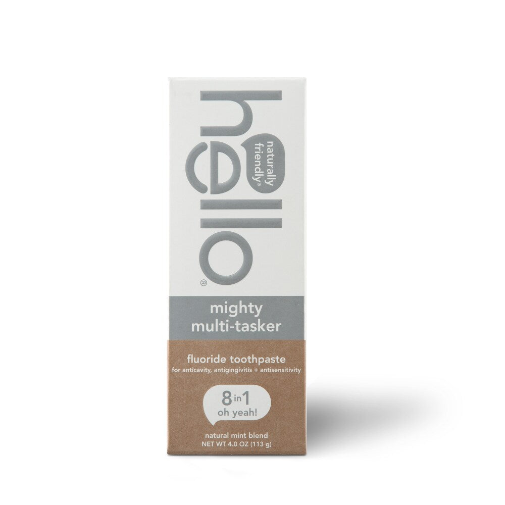 Hello Mighty Multitasker Fluoride Toothpaste, 8 In 1 Toothpaste With Minty Flavor, Anticavity, Antigingivitis, Antisensitivity, Strengthens Enamel And Whitens, 4.0 Oz Tube by Pasteur Pharmacy