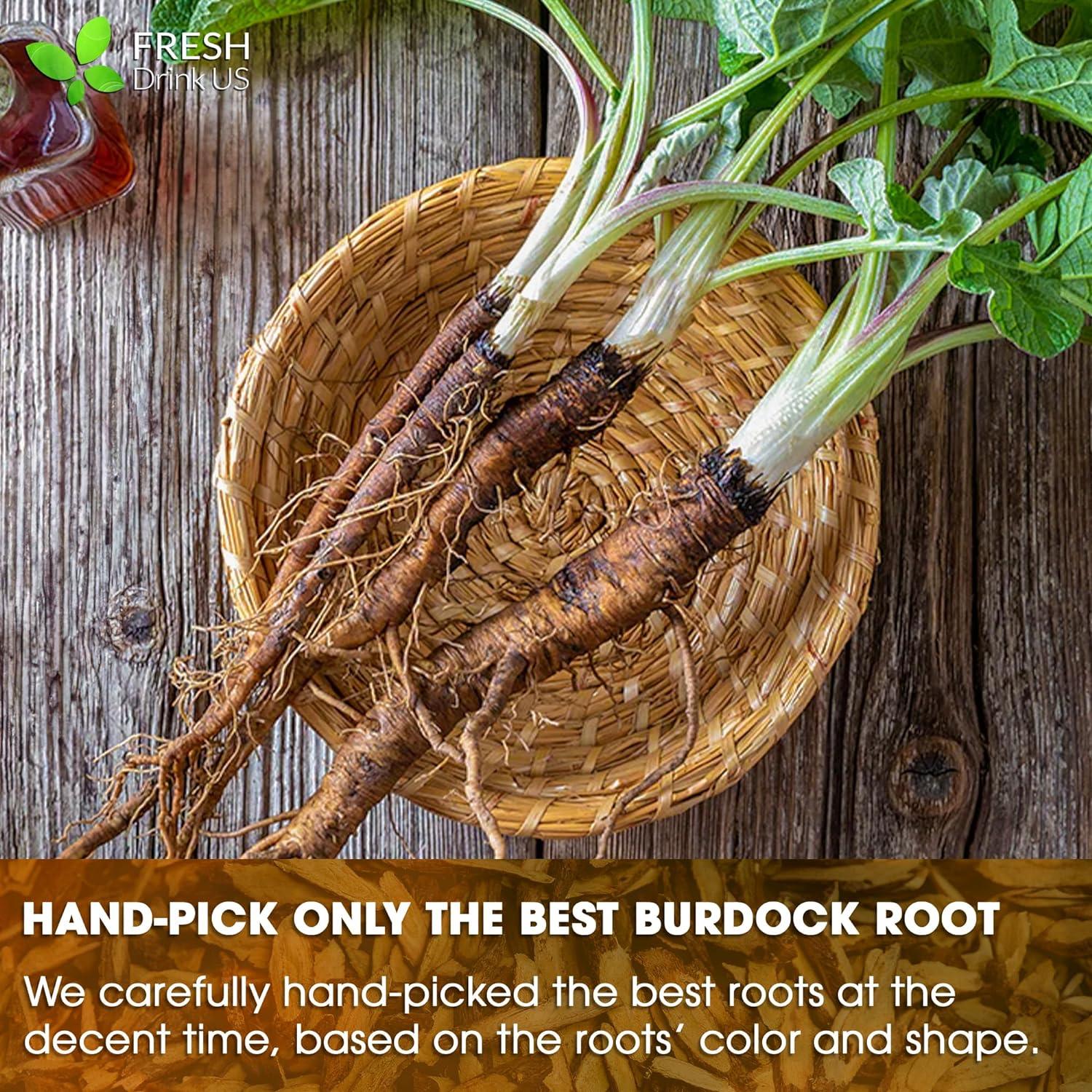 Burdock Root Powder, Burdock Root Extract, 100% Natural &amp; Pure from Burdock Root, Burdock Root Herbal Tea, No Additives, No Caffeine, Vegan by FreshDrinkUS - Natural and Premium Herbal Tea
