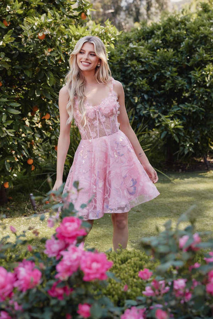 Juliet JT917A Dress Embroidered Lace with Corset Bodice Cocktail Dress by DiscountDressShop