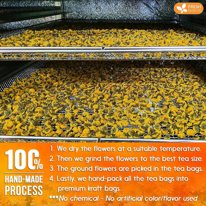 Premium 75 Chrysanthemum Flower Tea Bags by FreshDrinkUS - Natural and Premium Herbal Tea