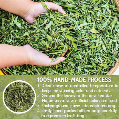 Stevia Leaf, Whole Dried Leaves, Tea Bags, Powder, 100% Natural and Pure from Stevia Leaves. Sugar Substitute for Tea, Coffee. Loose Leaf Stevia Herbal Tea. Zero Calorie Sweetener. No Sugar, No Caffeine, No Gluten, Vegan. by FreshDrinkUS - Natural and Premium Herbal Tea