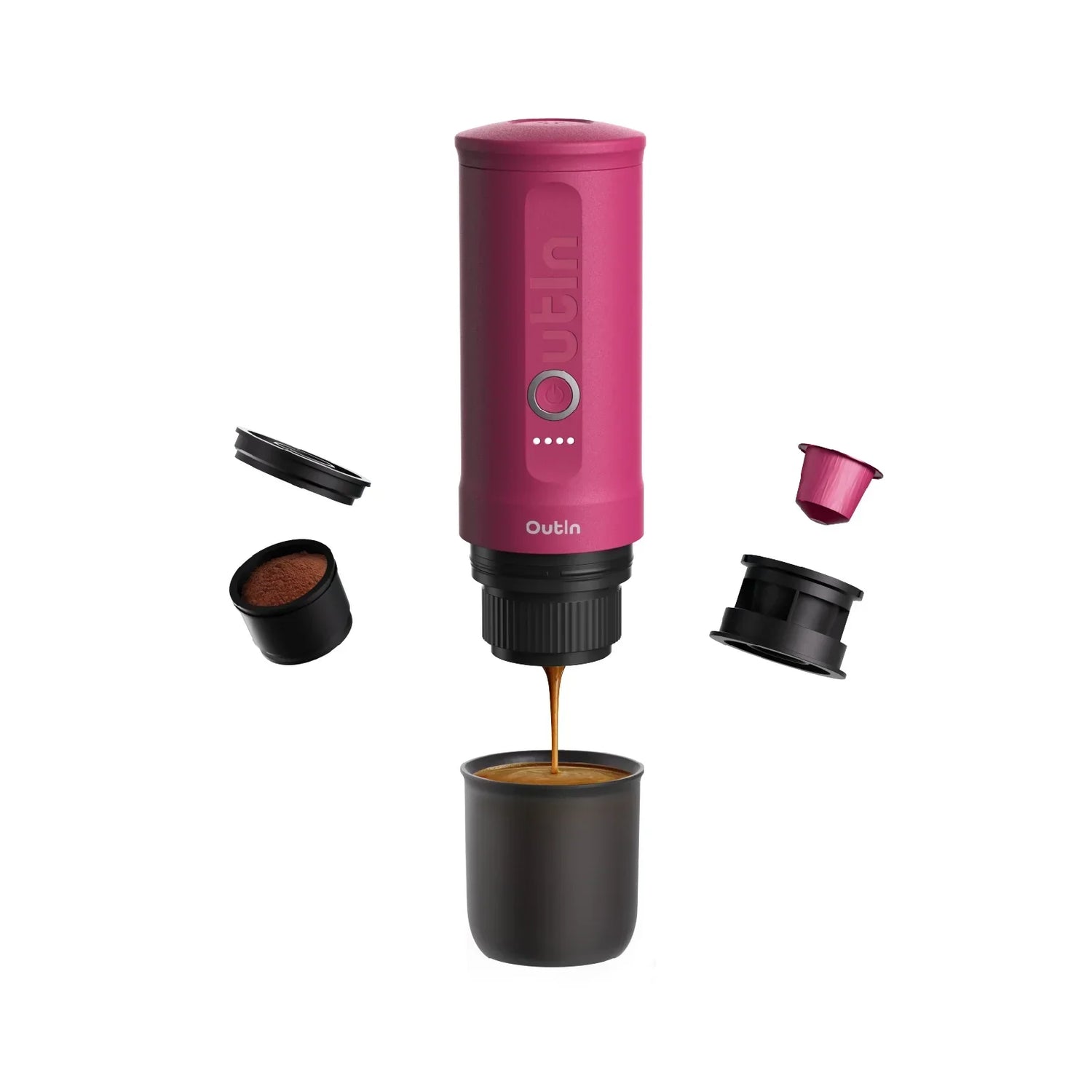 Nano Portable Espresso Machine (Fuchsia Pink) by OutIn