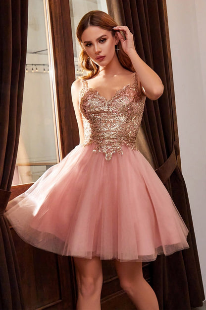 Cinderella Divine 9239 Short Poofy Layered A-Line Gown Tulle Skirt by DiscountDressShop