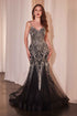 Ladivine 9317 Dress Embellished Fitted Black Mermaid Gown by DiscountDressShop