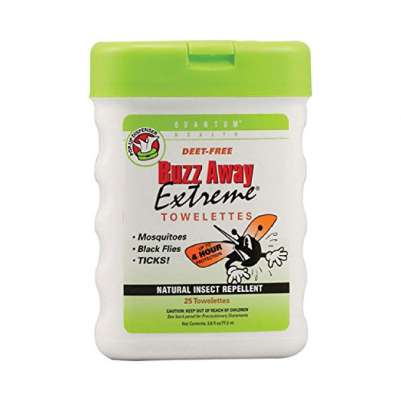 Quantum Buzz Away Extreme Natural Insect Repellent Towelettes by Pasteur Pharmacy