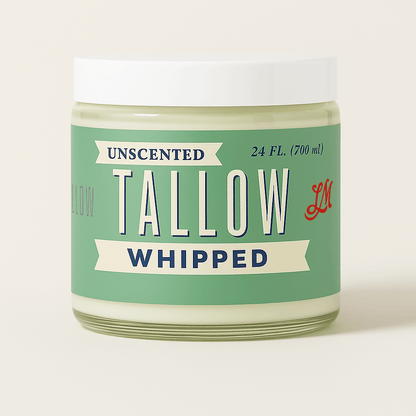 Unscented Tallow Skincare 9oz Trio - Whipped Moisturizer, Body Butter &amp; Balm | Lady May Tallow by The Lady May