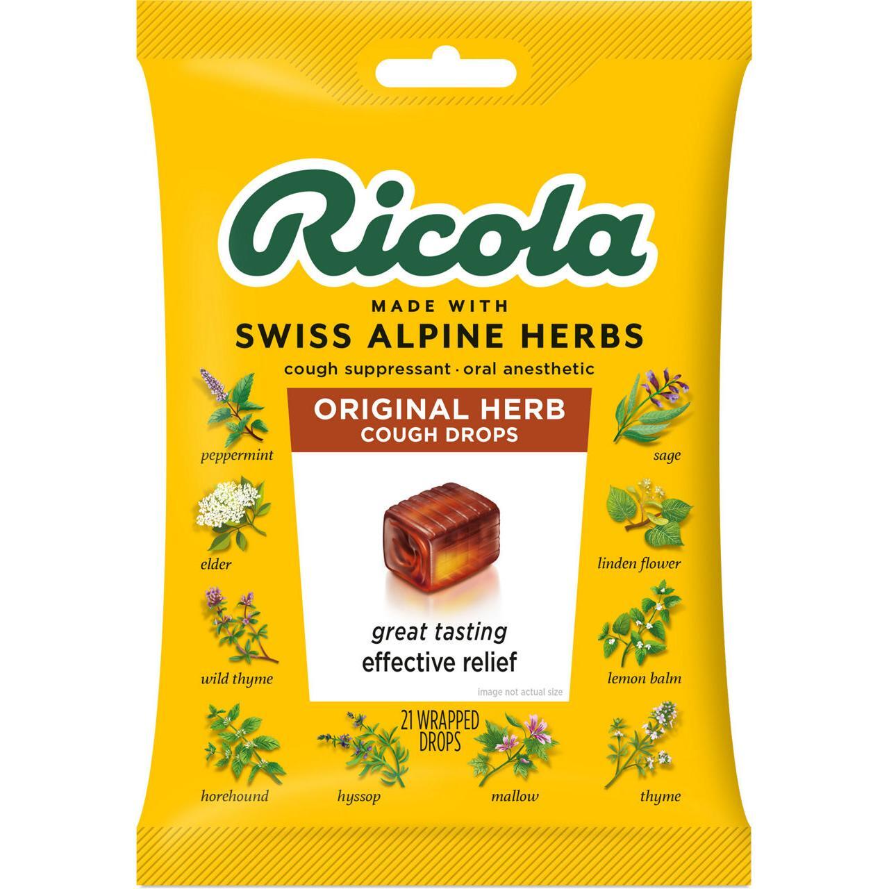 Ricola Original Natural Herb Cough Drops Bag Lozenges 21 by Pasteur Pharmacy
