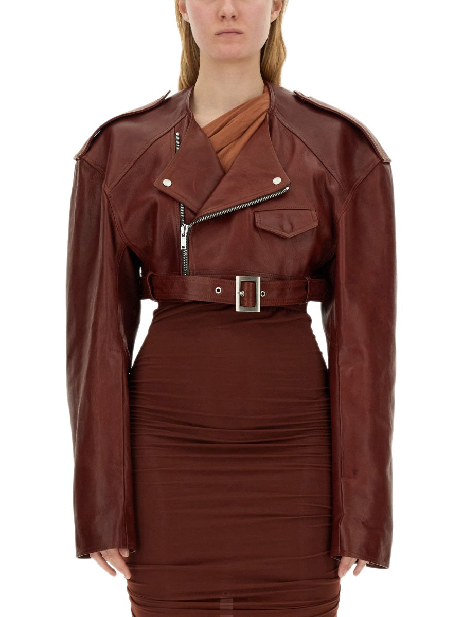 Rick Owens Women Leather Jacket by Luosophy