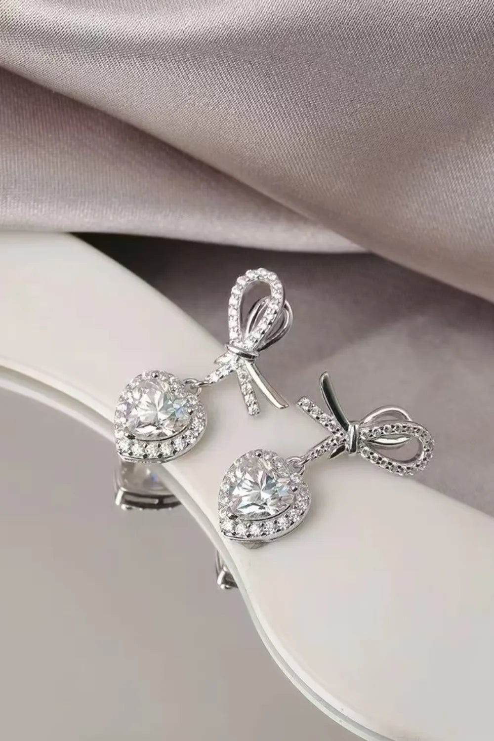 2 Carat Sparkala™ 925 Sterling Silver Heart Earrings by Sparkala
