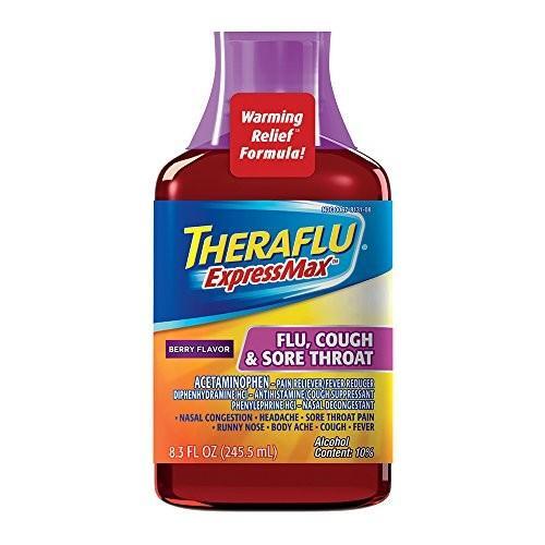 Theraflu Cough &amp; Sore Throat, Berry Flavor 8.3 Oz by Pasteur Pharmacy