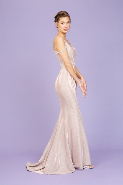 CLEARANCE - Eureka 9811 Cold-Shoulder Mermaid Long Dress (Size L) by DiscountDressShop