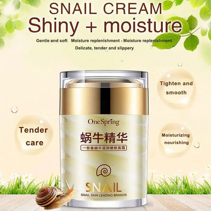 Snail Face Cream + Retinol Eye Massage Roller Serum 2Pcs Moisturizing Eye Bag Face Cream Korean Skin Care Products by Korean Skin Care