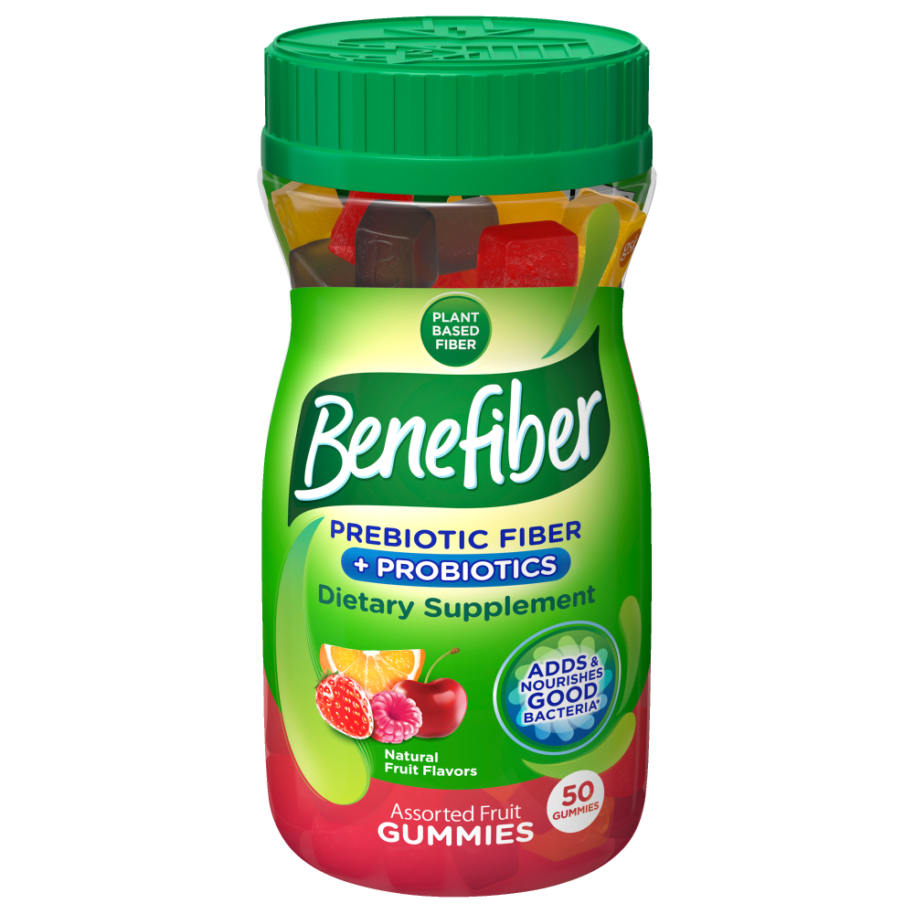 Benefiber Prebiotic + Probiotic Gummies - Dual Action Biotic - Fruit Flavor - 50 ct by Pasteur Pharmacy