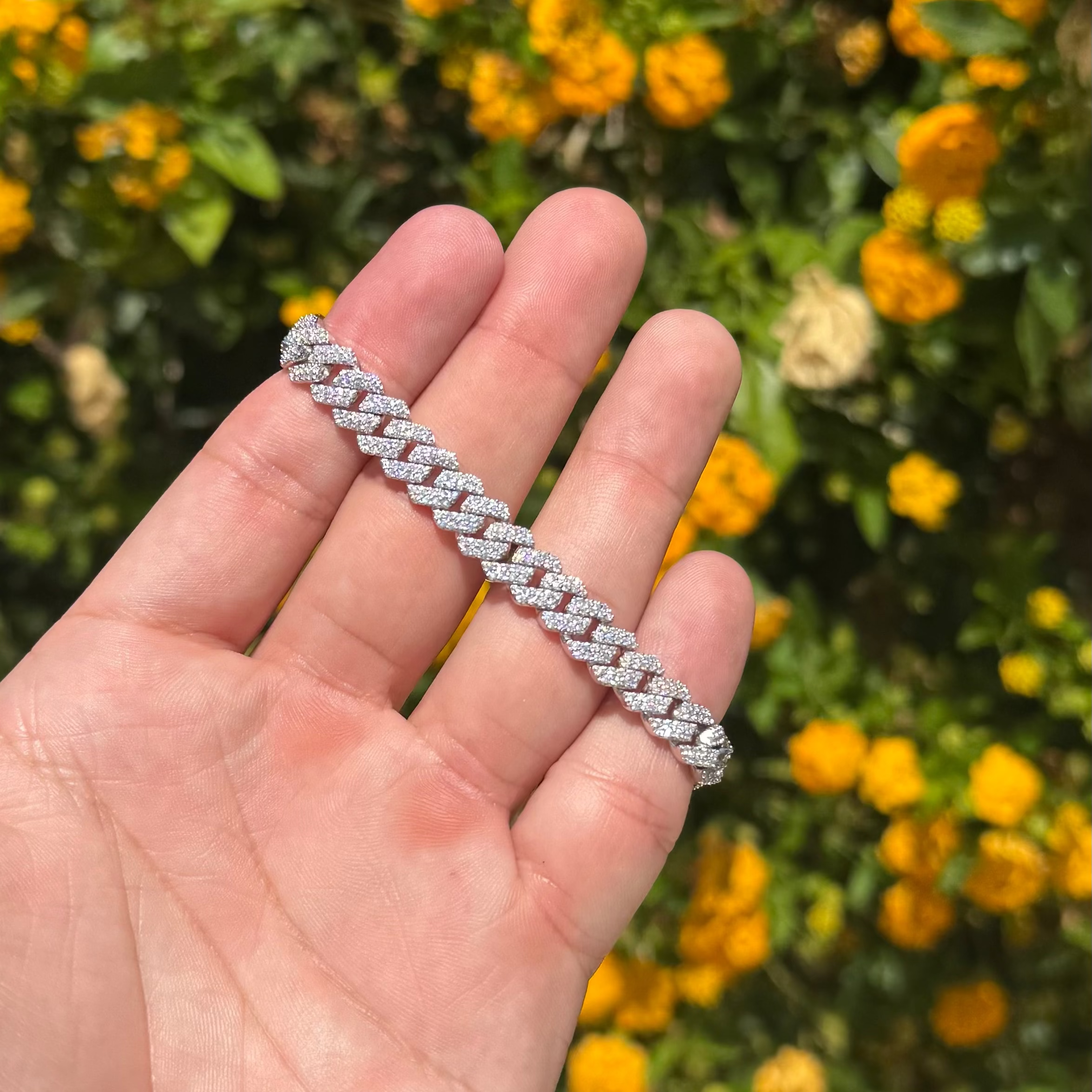 8MM Moissanite Cuban Bracelet in Solid 925 Silver by Jayco Jewelry