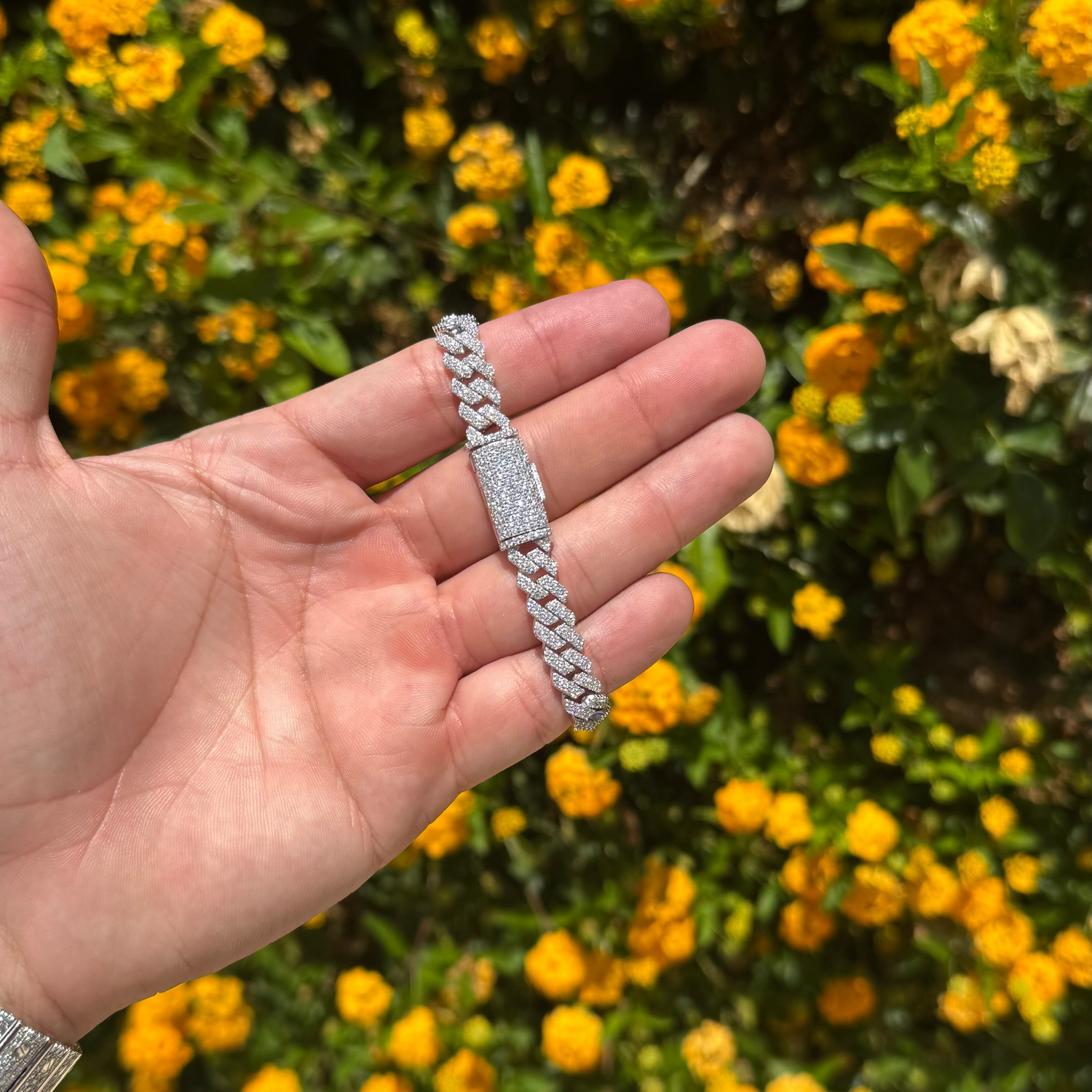 8MM Moissanite Cuban Bracelet in Solid 925 Silver by Jayco Jewelry