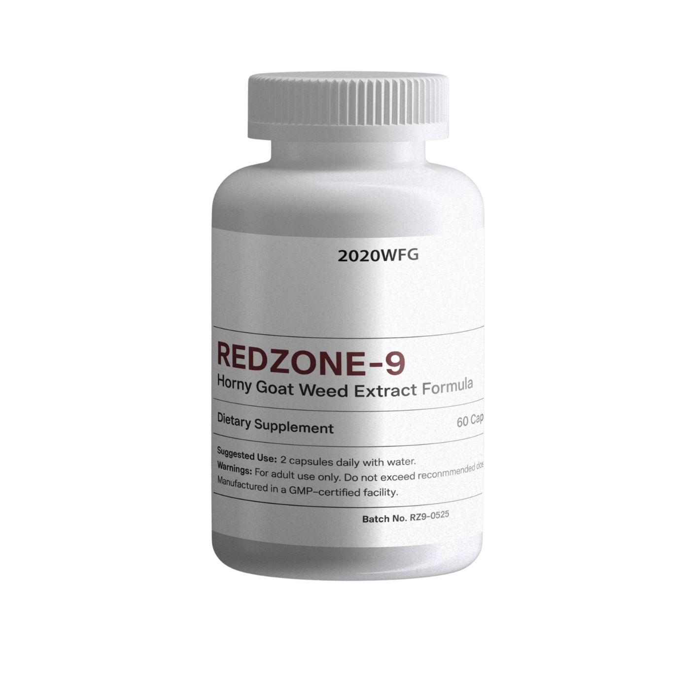 REDZONE-9: Circulation &amp; Vitality Complex 60 Capsules - Horny Goat Weed, Maca Root &amp; Nitric Oxide Support for Male Wellness by 2020WFG