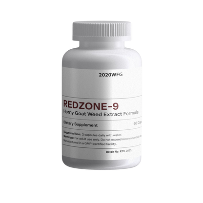REDZONE-9: Circulation &amp; Vitality Complex 60 Capsules - Horny Goat Weed, Maca Root &amp; Nitric Oxide Support for Male Wellness by 2020WFG
