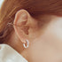 Pure Sterling Silver Inlaid Sparkala™ C-Hoop Earrings by Sparkala