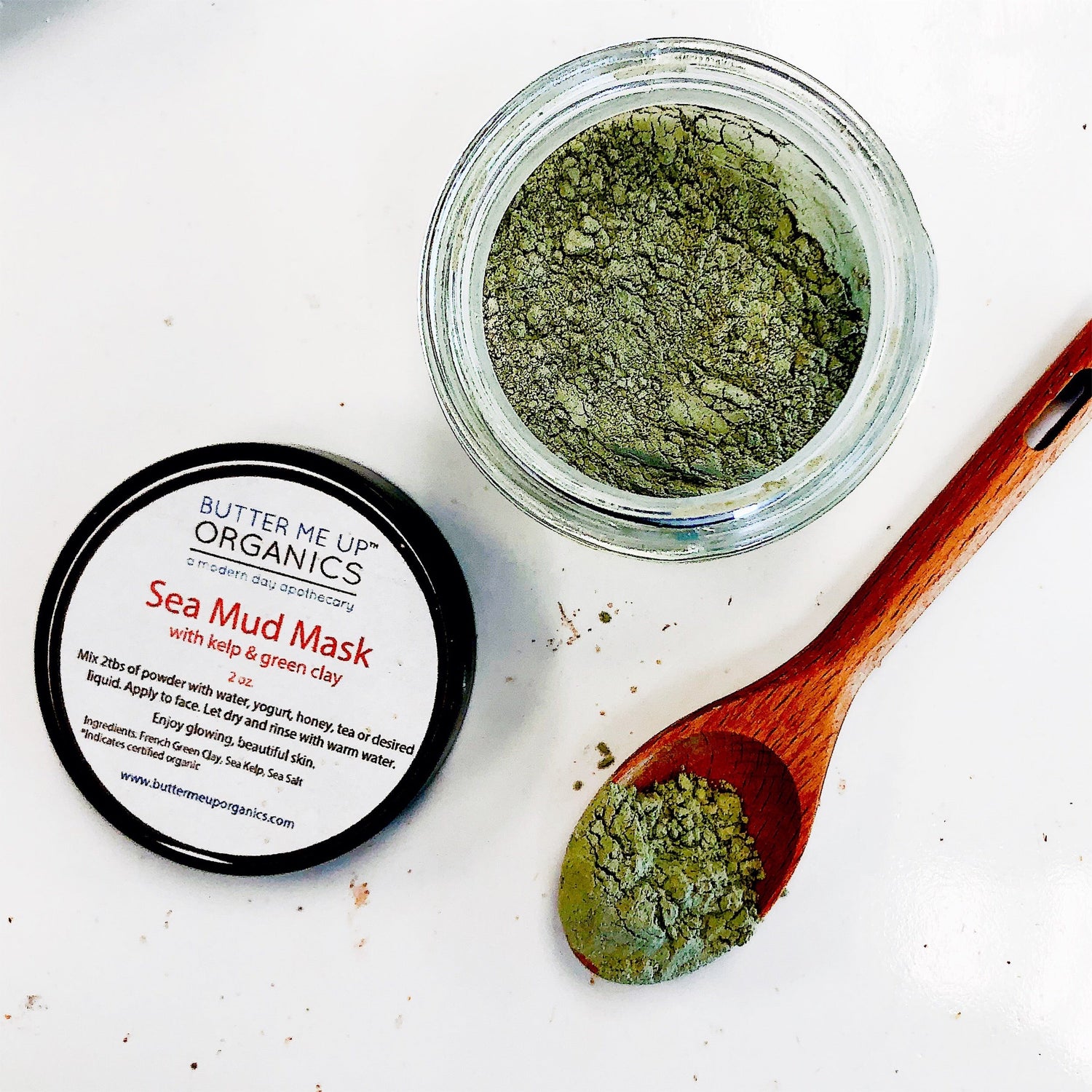 Sea Mud Mask / French Green Clay Kaolin Clay by Butter Me Up Organics