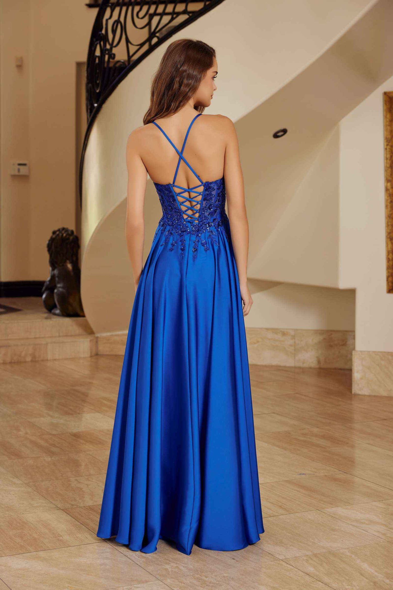 Nox Anabel A1725 Stretch Satin A-Line Dress by DiscountDressShop