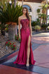 Nox Anabel A1743 Fitted Stretch Satin Sequin Applique Prom Gown by DiscountDressShop