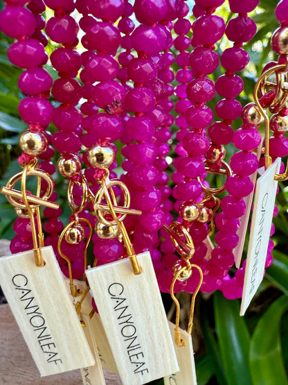 Pink Jade + 14k Gold Filled Toggle || Gemstone Necklace by CanyonLeaf