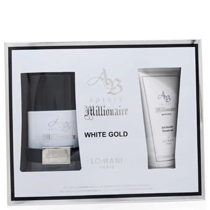 AB Spirit Millionaire White Gold By Lomani For Men (2pc Gift Set) by perfumesandrea