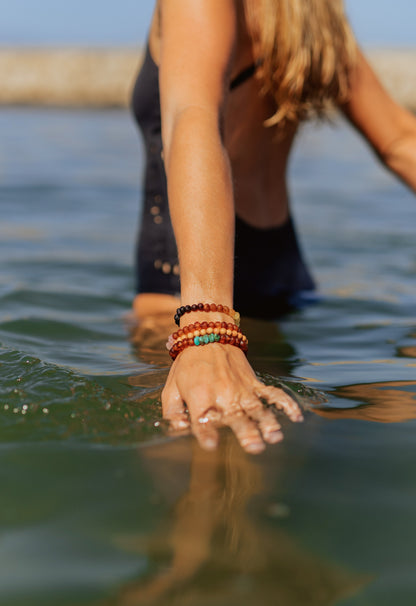 Raw Cognac Baltic Amber + Turquoise Jasper || Adult Bracelet by CanyonLeaf
