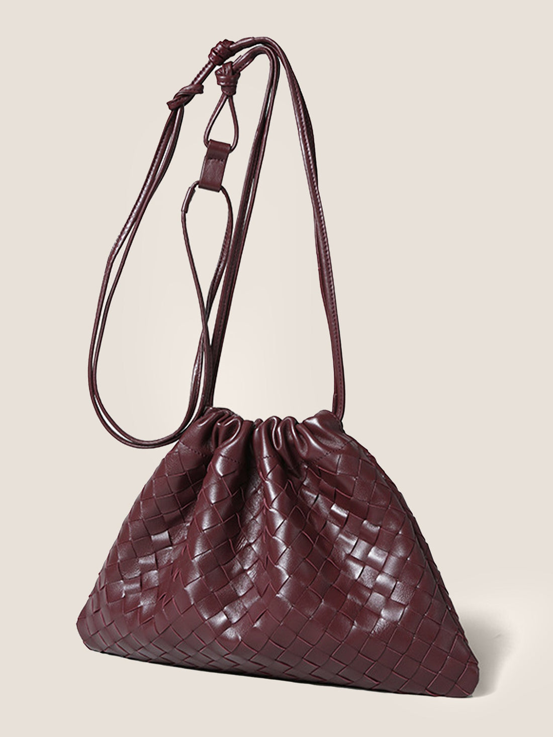 Sheepskin Woven Drawstring Commuter Tote by LINTICO