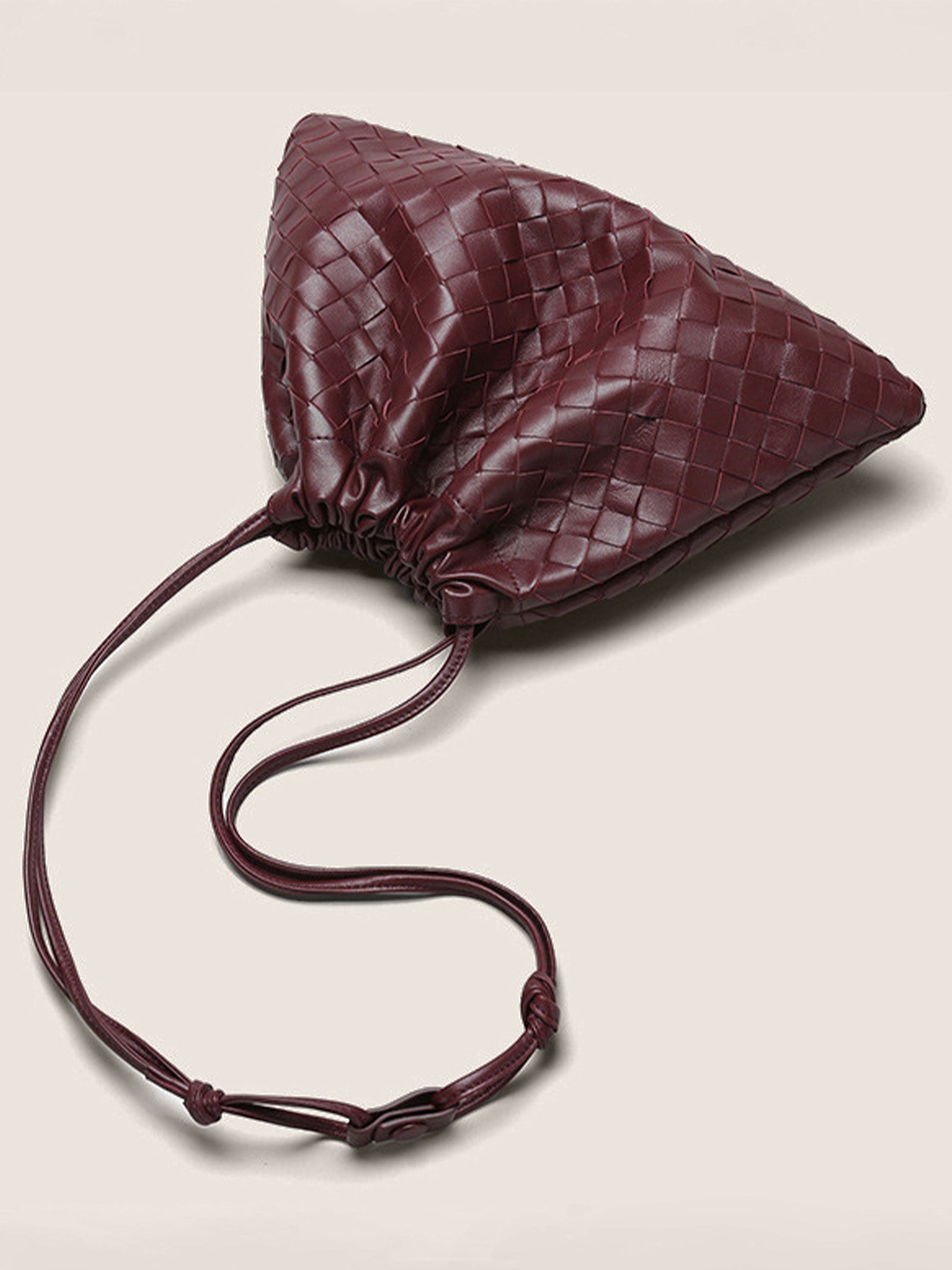Sheepskin Woven Drawstring Commuter Tote by LINTICO
